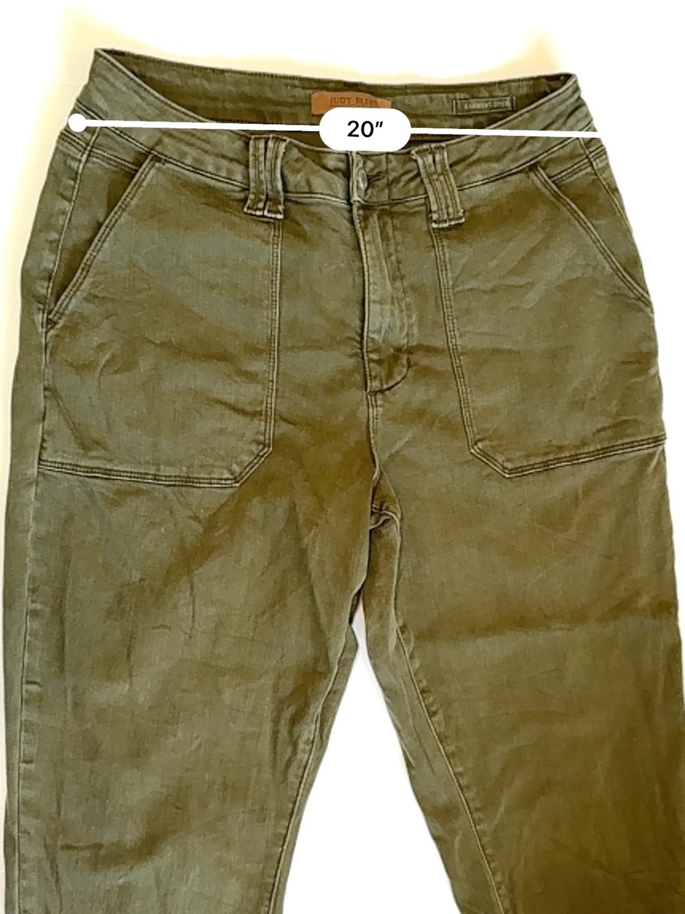 Judy Blue High Waist Aurora Weekender Garment Dyed Cuffed Jeans Green 14W - Picture 5 of 8
